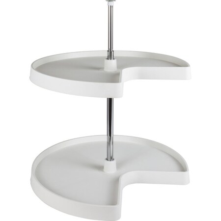 Hardware Resources 32" Kidney Two-Shelf Plastic Lazy Susan Set PLSK232